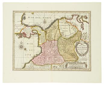 SCHENK, PIETER; and VALK, GERARD. Group of five double-page engraved maps,